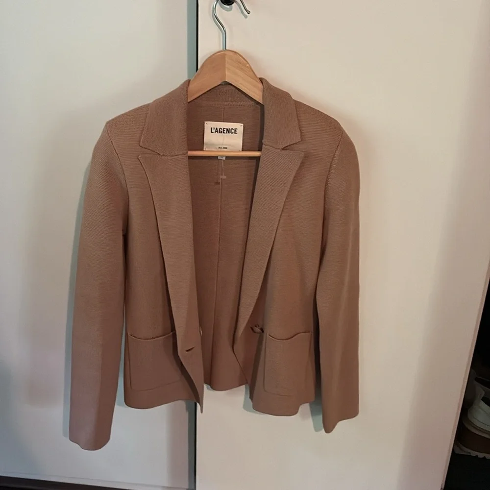 L'Agence Sofia Knit Blazer, Small in Gingersnap